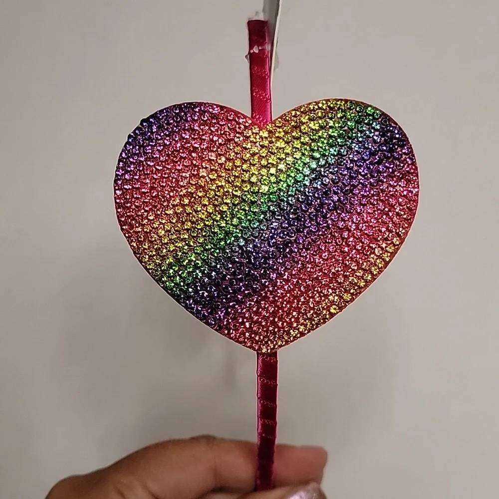 Girls sparkle heart headband pack of 6